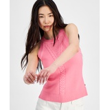 Womens Round-Neck Sleeveless Sweater