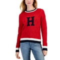 Womens Chevron-Stitch Logo Sweater