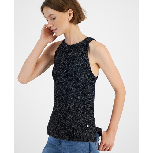 타미힐피거 Womens Metallic Sleeveless Sweater