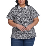 Plus Size Buttercup Floral-Print Polo Shirt