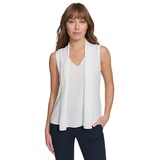 Womens Scarf-Overlay Sleeveless Top