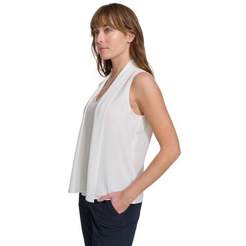 타미힐피거 Womens Scarf-Overlay Sleeveless Top