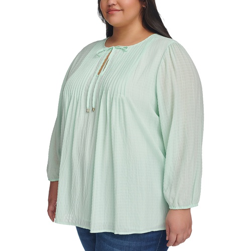 타미힐피거 Plus Size Pintucked Top