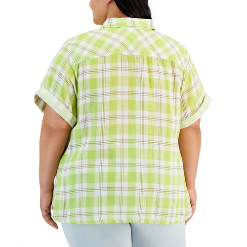 타미힐피거 Plus Size Cotton Button-Front Camp Shirt