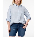 Plus Size Cotton Utility Shirt