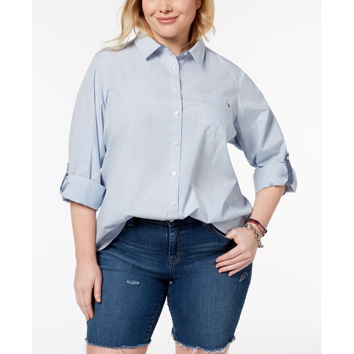 타미힐피거 Plus Size Cotton Utility Shirt