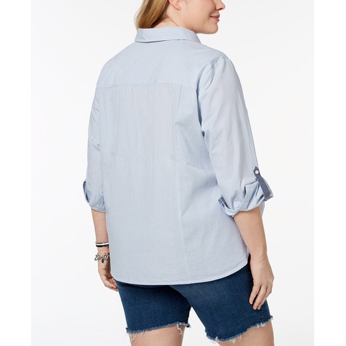 타미힐피거 Plus Size Cotton Utility Shirt