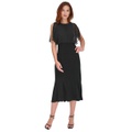 Womens Chiffon-Overlay Midi Dress