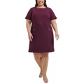 Plus Size Patch-Pocket Shift Dress