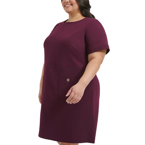 타미힐피거 Plus Size Patch-Pocket Shift Dress