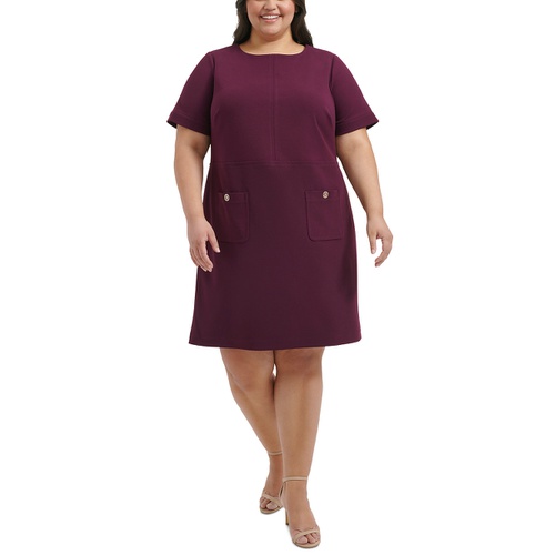 타미힐피거 Plus Size Patch-Pocket Shift Dress