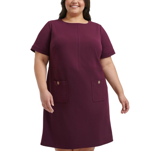 타미힐피거 Plus Size Patch-Pocket Shift Dress