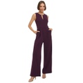 Womens Keyhole-Neck Sleeveless Wide-Leg Jumpsuit