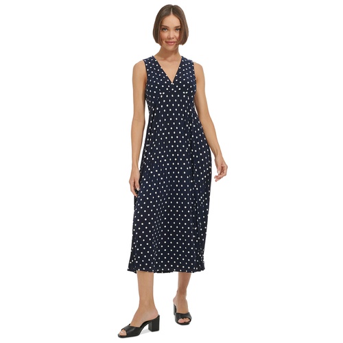 타미힐피거 Womens Sleeveless Printed Midi Dress