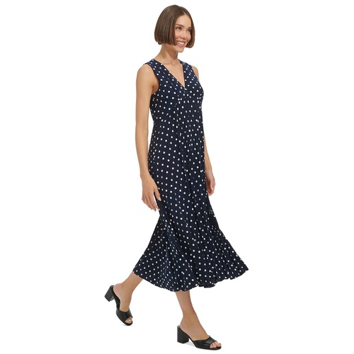 타미힐피거 Womens Sleeveless Printed Midi Dress