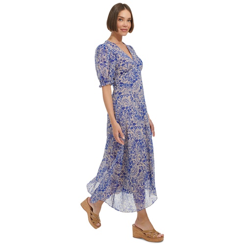 타미힐피거 Womens Printed High-Low Midi Dress