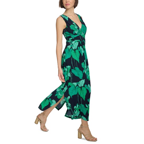 타미힐피거 Womens Floral Empire-Waist Maxi Dress