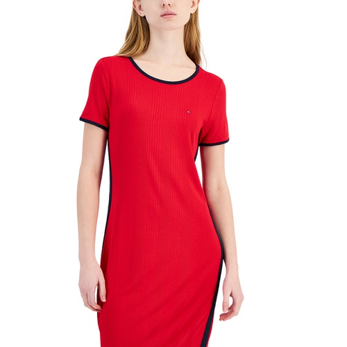 타미힐피거 Womens Ribbed Midi Dress