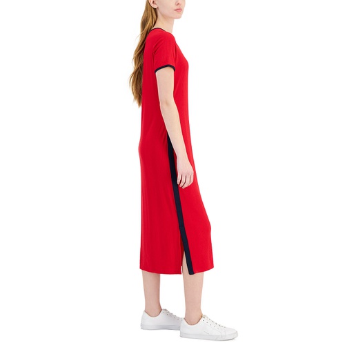 타미힐피거 Womens Ribbed Midi Dress