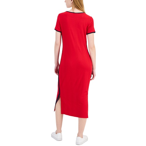 타미힐피거 Womens Ribbed Midi Dress