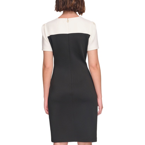 타미힐피거 Womens Color-Blocked Asymmetric Dress