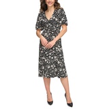 Womens Floral V-Neck Dress