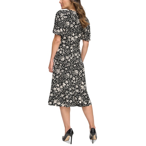 타미힐피거 Womens Floral V-Neck Dress