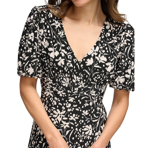 타미힐피거 Womens Floral V-Neck Dress