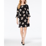 Printed Jersey Bell Sleeve A-line Dress