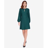 Womens Embossed Houndstooth Knit Dress