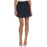 Womens Pleated Patch-Pocket Mini Skirt