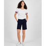 Womens Hollywood Mid Rise Dot Print Shorts