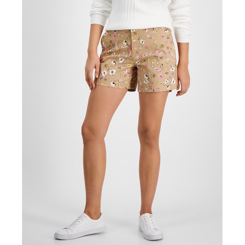 타미힐피거 Womens Hollywood Mid-Rise Printed Shorts