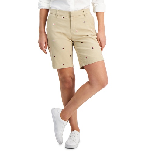 타미힐피거 Womens 9 Cotton Bermuda Shorts