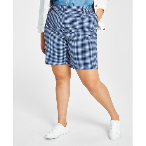 타미힐피거 Plus Size Hollywood Gingham Bermuda Shorts