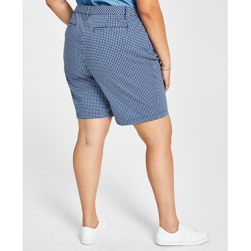 타미힐피거 Plus Size Hollywood Gingham Bermuda Shorts