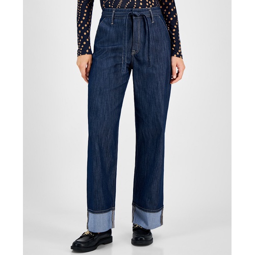 타미힐피거 Womens Utility Wide-Leg Jean