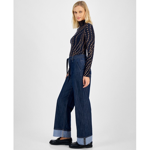 타미힐피거 Womens Utility Wide-Leg Jean