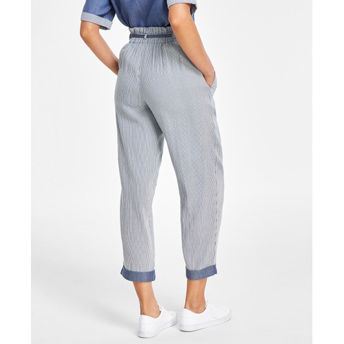 타미힐피거 Womens Cotton High-Rise Tie Pants