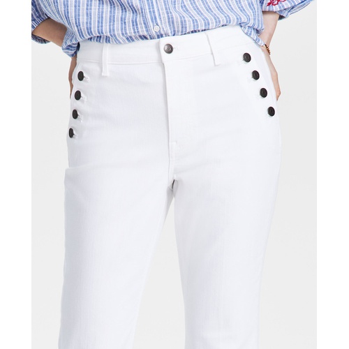 타미힐피거 Womens Fayette Flared-Leg Sailor Jeans