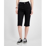 Womens Solid Split-Hem Capri Pants