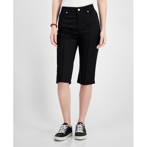 타미힐피거 Womens Solid Split-Hem Capri Pants