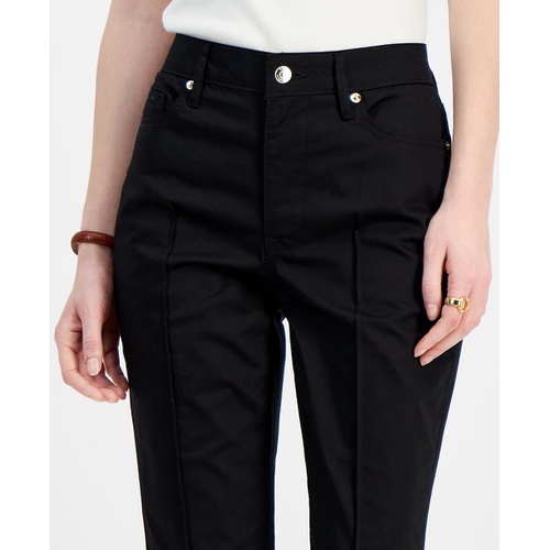 타미힐피거 Womens Solid Split-Hem Capri Pants