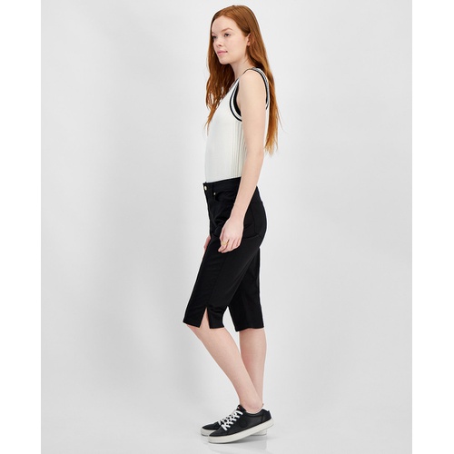 타미힐피거 Womens Solid Split-Hem Capri Pants