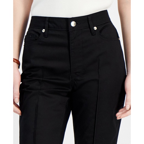 타미힐피거 Womens Solid Split-Hem Capri Pants