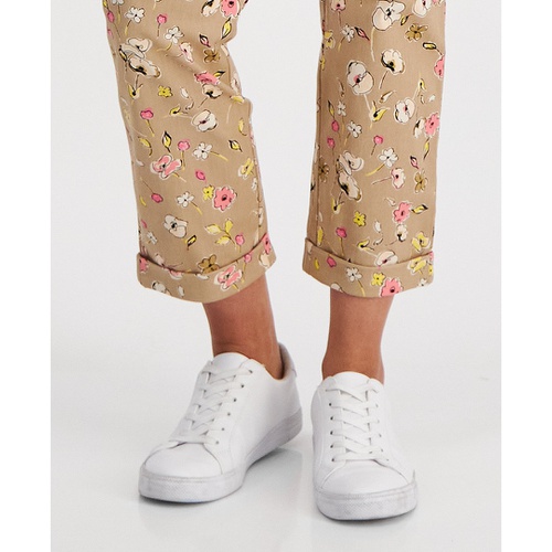 타미힐피거 Womens Floral-Print Ditsy Hampton Chino Rolled-Cuff Pants