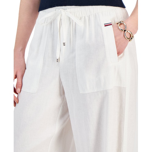 타미힐피거 Womens Elastic-Waist Ankle Pants