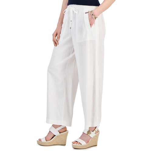 타미힐피거 Womens Elastic-Waist Ankle Pants