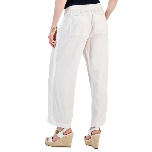 타미힐피거 Womens Elastic-Waist Ankle Pants