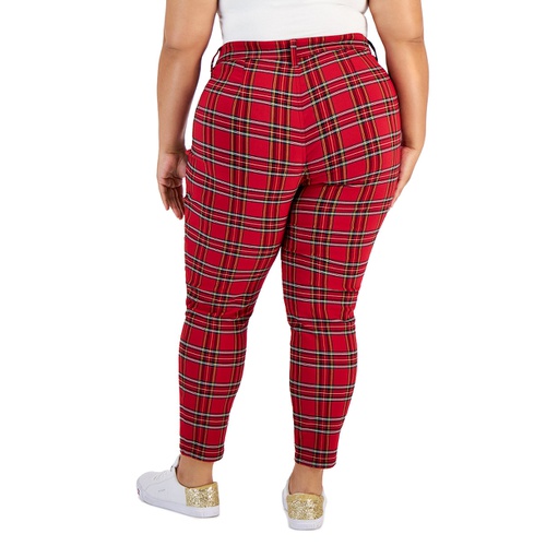 타미힐피거 Plus Size Millennium Plaid Skinny Ankle Pants